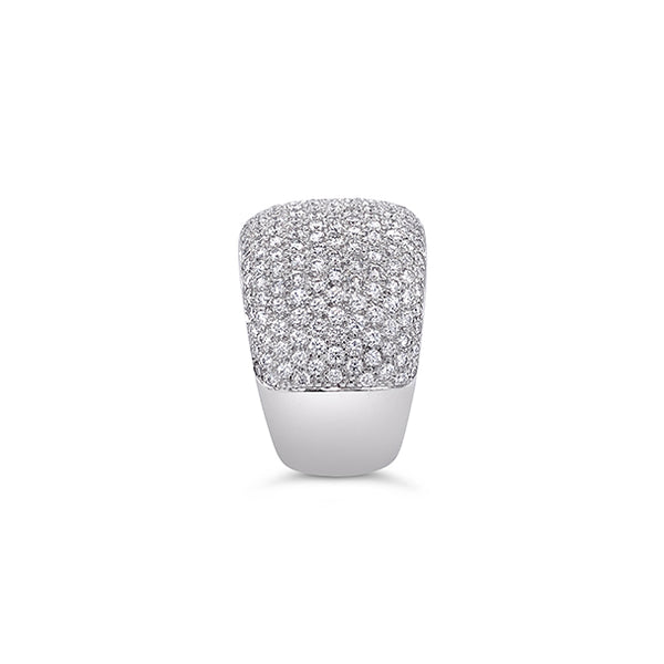 18CT WHITE GOLD LARGE PAVE DIAMOND RING (Image 4)