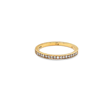 18CT YELLOW GOLD THREAD SET DIAMOND WEDDING RING