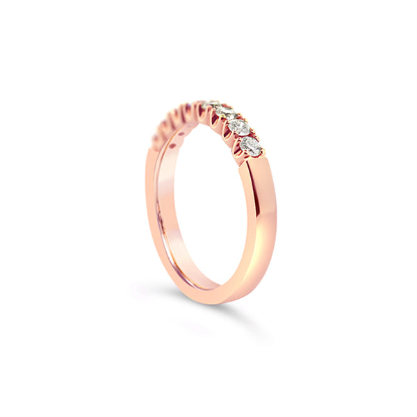 18CT ROSE GOLD EIGHT DIAMOND CLAW SET ETERNITY BAND (Image 2)