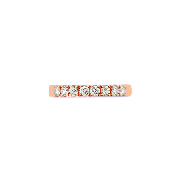 18CT ROSE GOLD EIGHT DIAMOND CLAW SET ETERNITY BAND (Image 1)