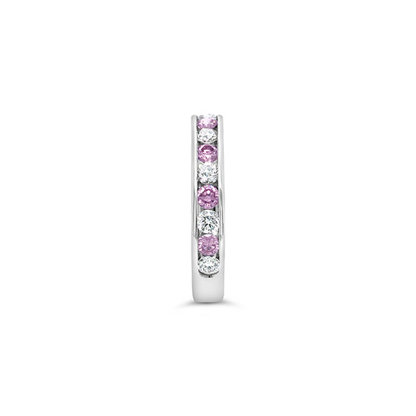 PLATINUM ARGYLE PINK DIAMOND AND DIAMOND CHANNEL SET RING (Image 4)