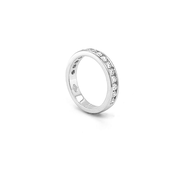 18CT WHITE GOLD CHANNEL SET DIAMOND WEDDING RING (Image 2)