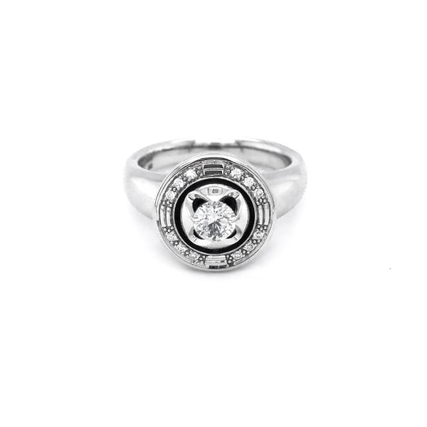 JORG HEINZ 'MAGIC' 18CT WHITE GOLD BLACK AND WHITE DIAMOND RING (Image 1)