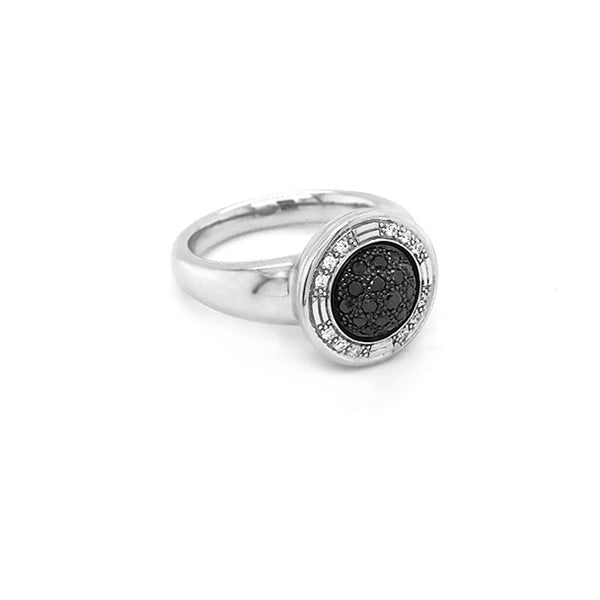 JORG HEINZ 'MAGIC' 18CT WHITE GOLD BLACK AND WHITE DIAMOND RING (Image 4)