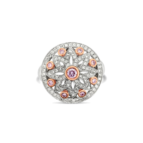 ARGYLE PINK DIAMOND AND WHITE DIAMOND DRESS RING SET IN 18CT WHITE GOLD (Image 1)