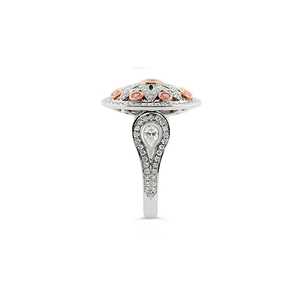 ARGYLE PINK DIAMOND AND WHITE DIAMOND DRESS RING SET IN 18CT WHITE GOLD (Image 3)