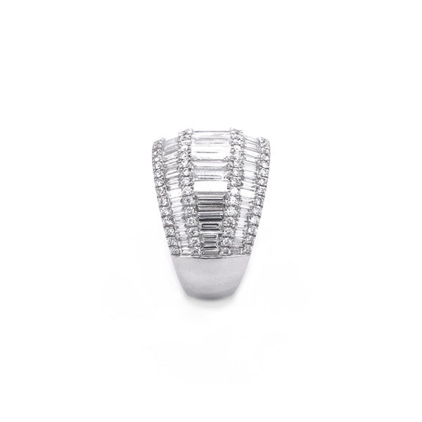 PLATINUM BAGUETTE AND ROUND BRILLIANT CUT DRESS RING (Image 3)