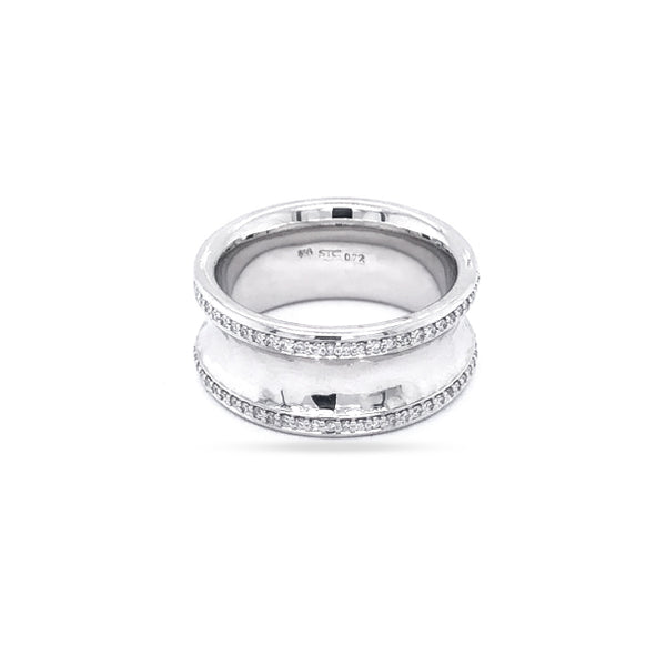 STOCKERT 18CT WHITE GOLD DIAMOND HAMMERTONE RING (Image 1)