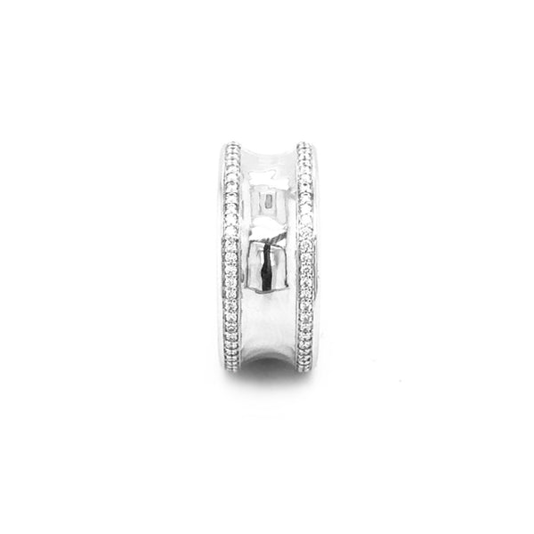 STOCKERT 18CT WHITE GOLD DIAMOND HAMMERTONE RING (Image 3)