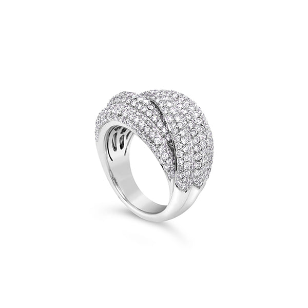 18CT WHITE GOLD PAVE SET DIAMOND DRESS RING (Image 3)