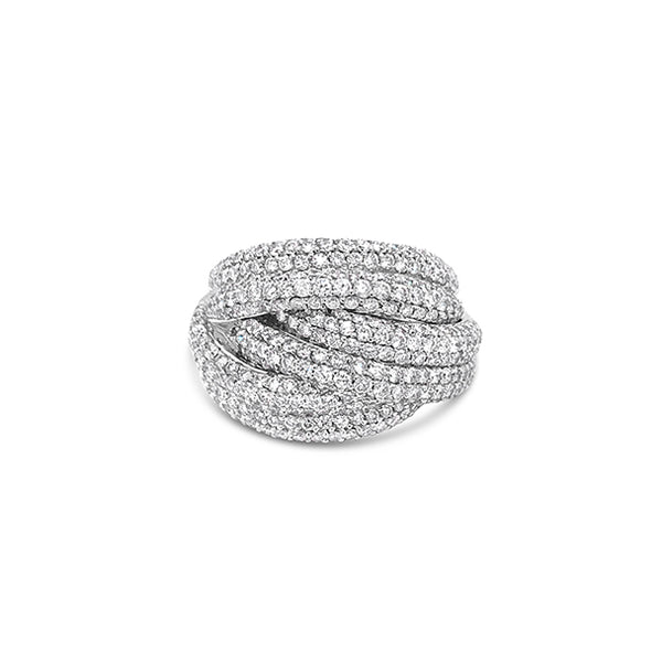 18CT WHITE GOLD PAVE SET DIAMOND DRESS RING (Image 2)