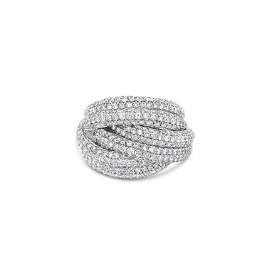 18CT WHITE GOLD PAVE SET DIAMOND DRESS RING