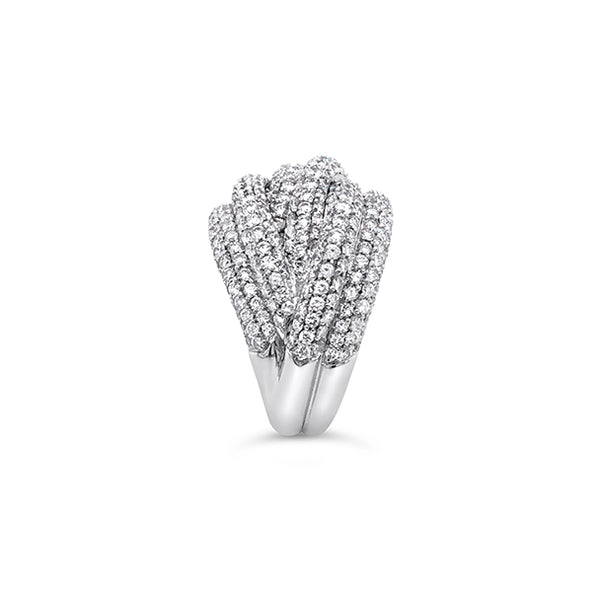18CT WHITE GOLD PAVE SET DIAMOND DRESS RING (Image 4)