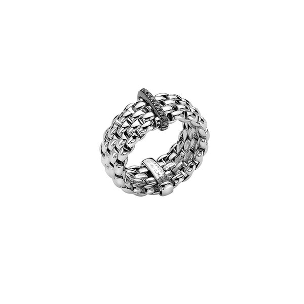 FOPE 'PANORAMA' 18CT WHITE GOLD BLACK DIAMOND RING (Image 1)