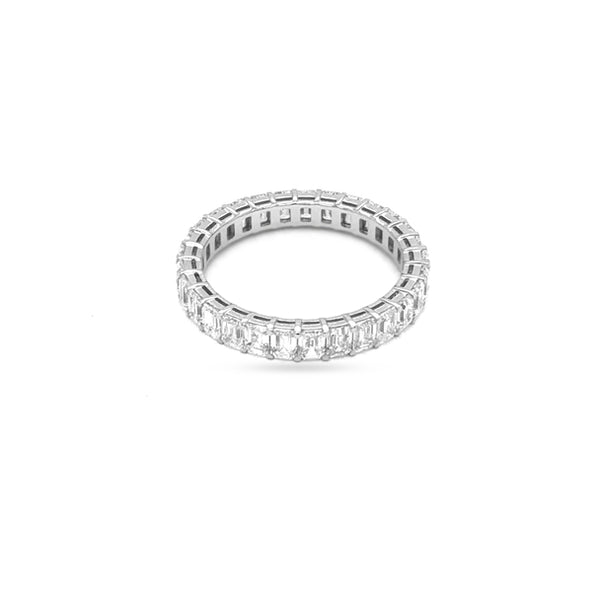 ROBERTO DEMEGLIO 'ETERNITY' 18CT WHITE GOLD EMERALD CUT DIAMOND RING (Image 1)