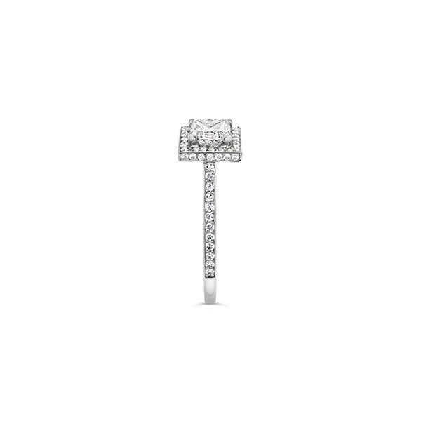 PLATINUM 'CLAW SET GRACE' PRINCESS CUT DIAMOND RING (Image 4)