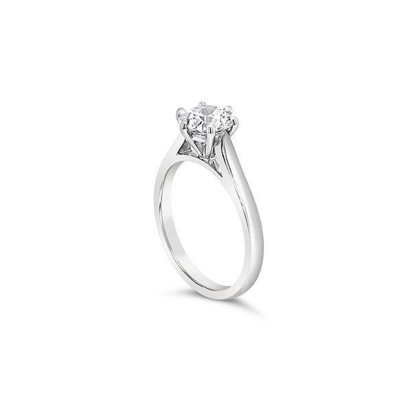 PLATINUM 1.22CT ROUND BRILLIANT CUT DIAMOND RING (Image 3)