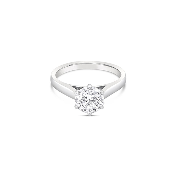 PLATINUM 1.22CT ROUND BRILLIANT CUT DIAMOND RING (Image 2)