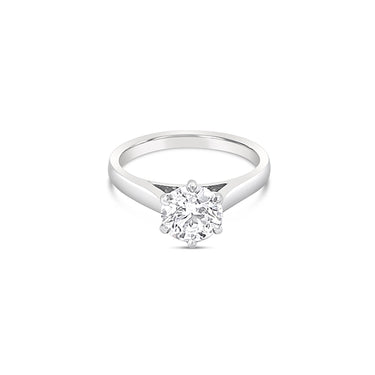 PLATINUM 1.22CT ROUND BRILLIANT CUT DIAMOND RING