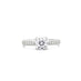 PLATINUM 1.08CT CENTO CUT DIAMOND AND PAVE SET ROUND BRILLIANT CUT DIAMOND RING (Thumbnail 1)