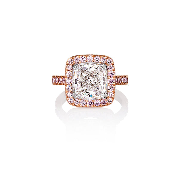 5.01CT CUSHION CUT DIAMOND AND ARGYLE PINK DIAMOND RING (Image 2)