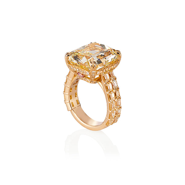 15.51CT YELLOW DIAMOND RING (Image 4)