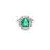 NEW ITALIAN ART 18CT WHITE GOLD COLUMBIAN EMERALD AND DIAMOND RING (Thumbnail 2)