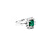 NEW ITALIAN ART 18CT WHITE GOLD 1.05CT EMERALD AND DIAMOND CLUSTER STYLE DRESS RING (Thumbnail 3)