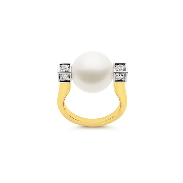 KAILIS 'ETHEREAL LUNA' 18CT YELLOW GOLD SOUTH SEA PEARL AND DIAMOND RING (Image 1)