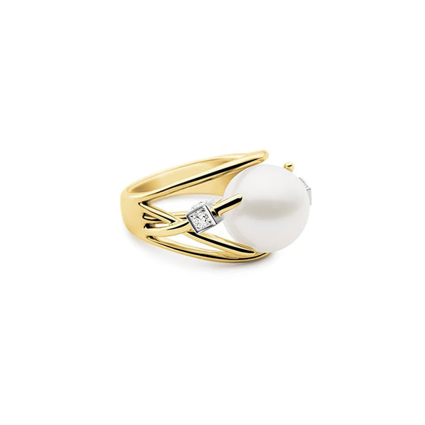 KAILIS 'ORBIT' 18CT YELLOW GOLD SOUTH SEA PEARL AND DIAMOND RING (Image 1)
