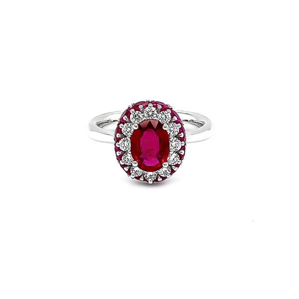 NEW ITALIAN ART 18CT WHITE GOLD 2.40CT RUBY AND DIAMOND RING (Image 2)