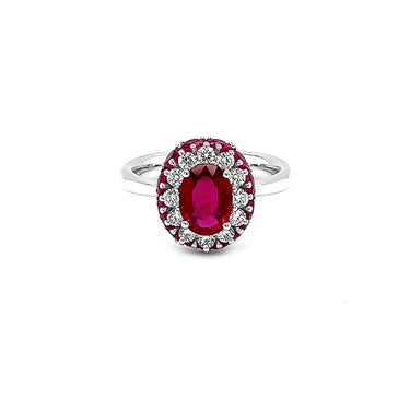 NEW ITALIAN ART 18CT WHITE GOLD 2.40CT RUBY AND DIAMOND RING