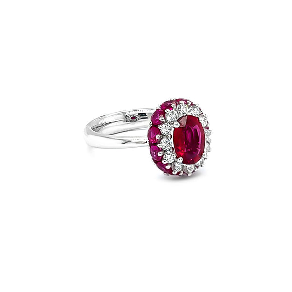 NEW ITALIAN ART 18CT WHITE GOLD 2.40CT RUBY AND DIAMOND RING (Image 3)