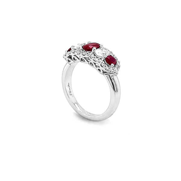 18CT WHITE GOLD 1.05CT RUBY AND DIAMOND RING (Image 5)