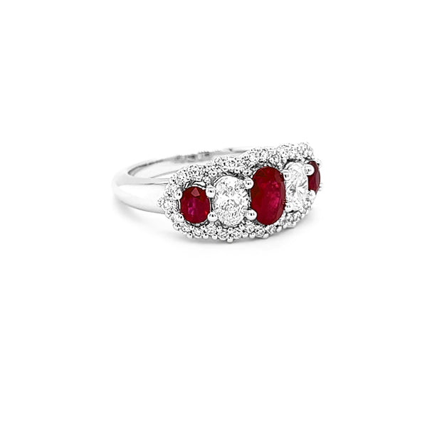 18CT WHITE GOLD 1.05CT RUBY AND DIAMOND RING (Image 3)