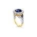 18CT YELLOW GOLD AND WHITE GOLD CEYLON TYPE SAPPHIRE AND DIAMOND RING (Thumbnail 3)