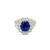 18CT YELLOW GOLD AND WHITE GOLD CEYLON TYPE SAPPHIRE AND DIAMOND RING (Thumbnail 2)