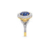 18CT YELLOW GOLD AND WHITE GOLD CEYLON TYPE SAPPHIRE AND DIAMOND RING (Thumbnail 4)