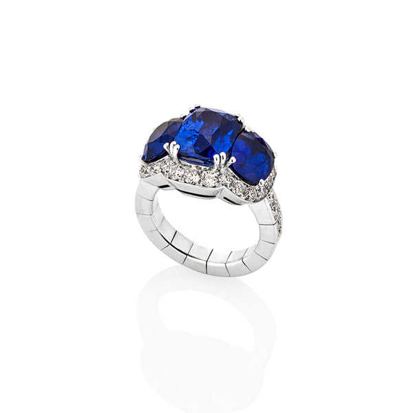 PICCHIOTTI 'XPANDABLE' CEYLON SAPPHIRE AND DIAMOND RING (Image 2)