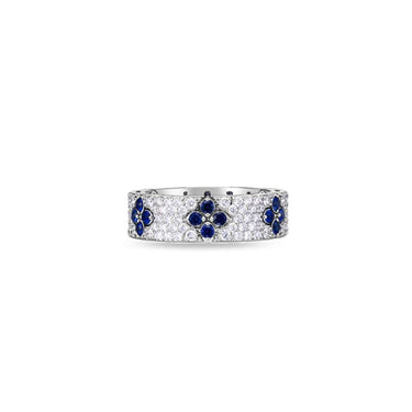ROBERTO COIN LOVE IN VERONA DIAMOND AND SAPPHIRE, 18CT WHITE GOLD RING
