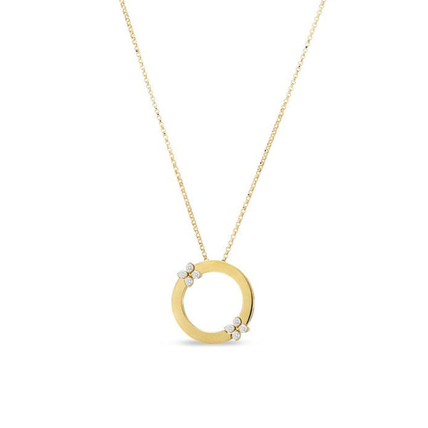 ROBERTO COIN LOVE IN VERONA 18CT YELLOW GOLD DIAMOND CIRCLE NECKLACE (Image 1)