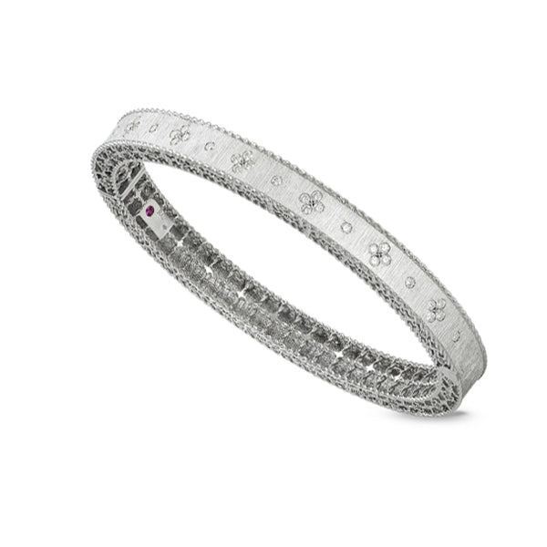 ROBERTO COIN PRINCESS 18CT WHITE GOLD DIAMOND BANGLE (Image 1)