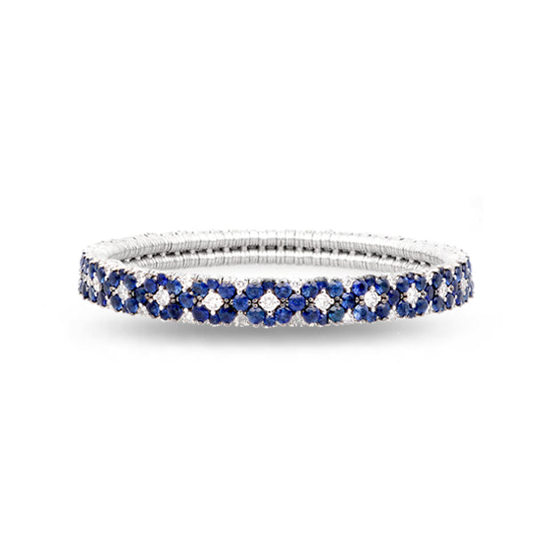 DEMEGLIO CASHMERE 18CT WHITE GOLD AND SAPPHIRE STRETCH BRACELET (Image 1)