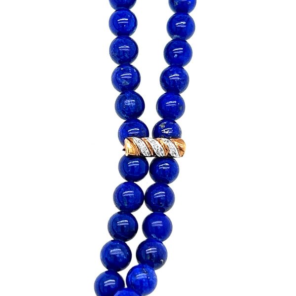 14CT YELLOW GOLD DIAMOND SET DOUBLE STRAND BEAD CLASP AND TWO SPACERS (Image 1)