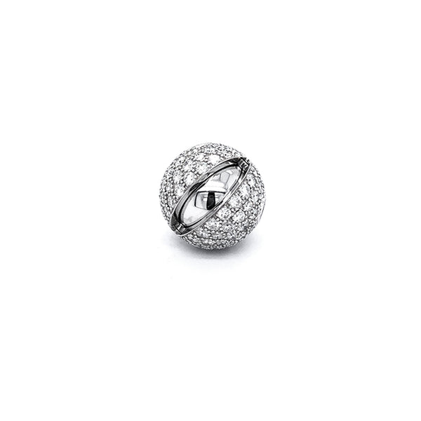 JORG HEINZ 'MYSTERY SPHERE' INTERCHANGEABLE 18CT WHITE GOLD BLACK DIAMOND AND WHITE DIAMOND BALL CLASP (Image 2)