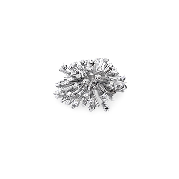 ALAIN ROURE 18CT WHITE GOLD DIAMOND SET 'STARBURST' BROOCH (Image 2)