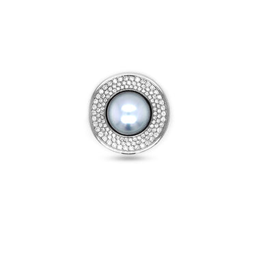 JORG HEINZ 'EMOTION' INTERCHANGEABLE 18CT WHITE GOLD WHITE DIAMOND, BLACK DIAMOND AND SOUTH SEA PEARL CLASP