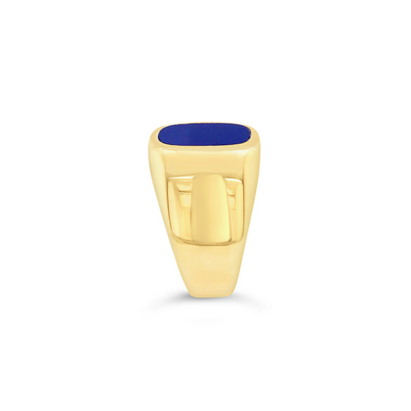 18CT YELLOW GOLD LAPIS LAZULI GENTS SIGNET RING - POLISHED SURFACE (Image 3)