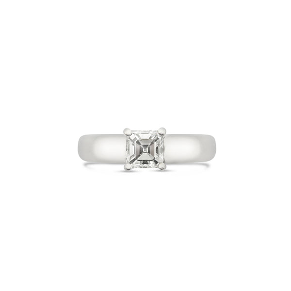 PLATINUM 0.76CT 'ASSCHER CUT' DIAMOND ENGAGEMENT RING (Image 1)