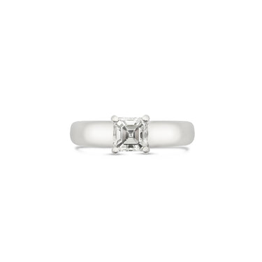 PLATINUM 0.76CT 'ASSCHER CUT' DIAMOND ENGAGEMENT RING